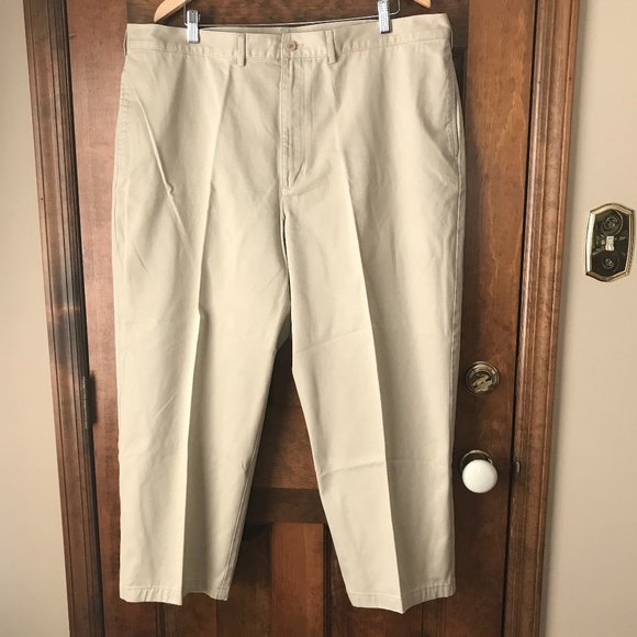 Lands' End Other - Lands' End Khaki Flat Front Pants Size 42 x 26